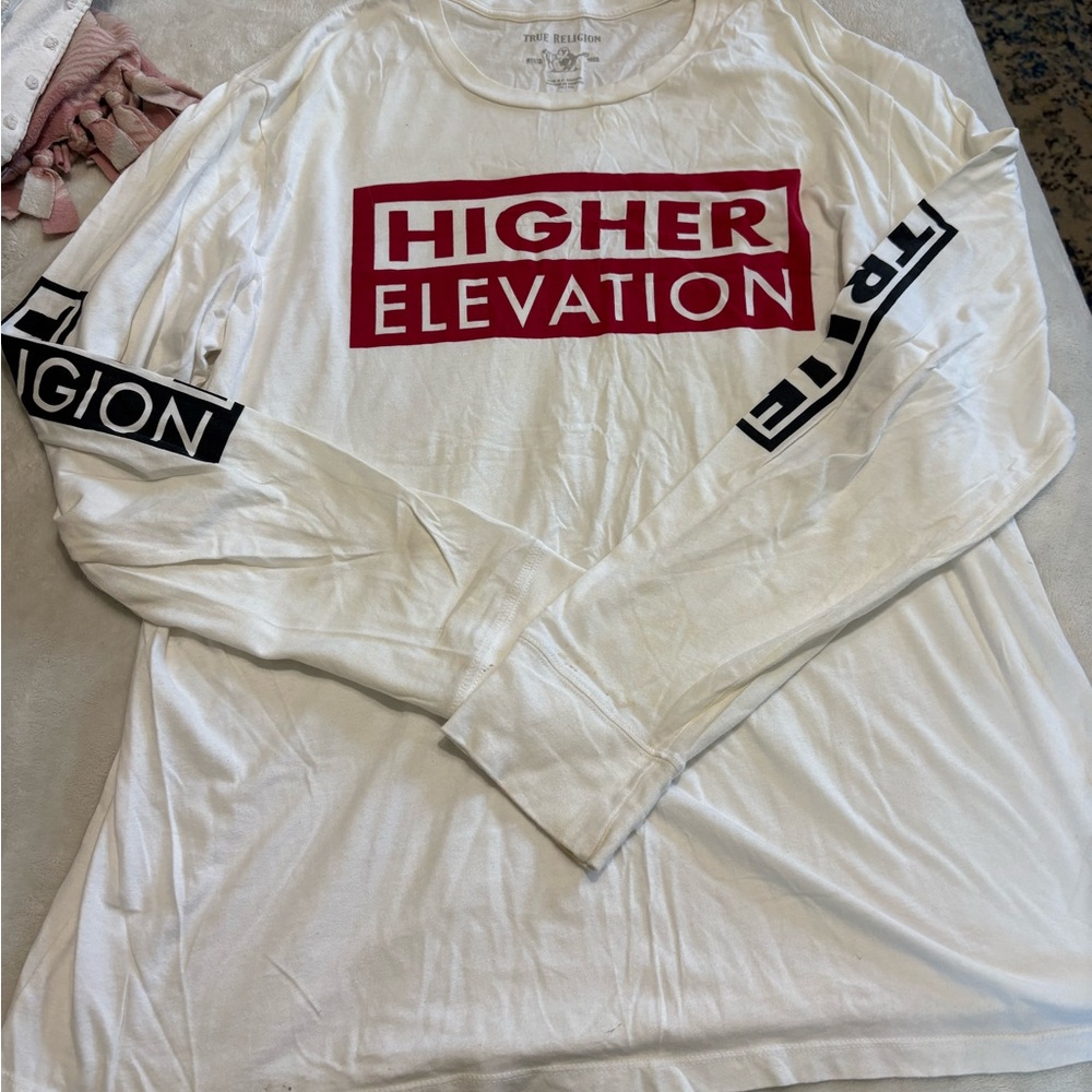 True Religion White Graphic Tee